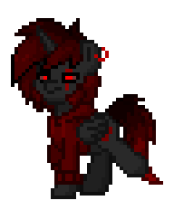 Size: 192x232 | Tagged: safe, oc, oc:negative, alicorn, pony, pony town, alicorn oc, animated, annoyed, clothes, eye scar, facial scar, gif, hoodie, horn, scar, simple background, solo, transparent background, wings