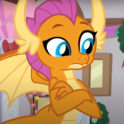 Size: 752x750 | Tagged: safe, screencap, smolder, dragon, g4, the hearth's warming club, cropped, crossed arms, dragoness, female, solo