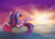 Size: 2238x1620 | Tagged: safe, artist:saturdaymorningproj, twilight sparkle, alicorn, pony, g4, digital art, facing away, female, inner tube, lying down, mare, ocean, on back, solo, sunset, twilight sparkle (alicorn), water