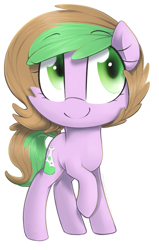Size: 948x1488 | Tagged: safe, artist:meotashie, oc, oc only, earth pony, pony, cheek fluff, earth pony oc, female, simple background, smiling, solo, white background