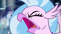 Size: 1279x720 | Tagged: safe, screencap, silverstream, classical hippogriff, hippogriff, g4, what lies beneath, angry, eyes closed, open mouth, screaming, solo