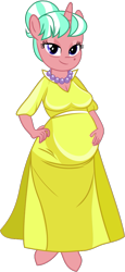 Size: 421x918 | Tagged: safe, alternate version, anonymous artist, stepford ponies, unicorn, anthro, unguligrade anthro, .svg available, background removed, breasts, cleavage, clothes, dress, eyelashes, female, hand on belly, hand on hip, housewife, jewelry, necklace, pearl necklace, pregnant, simple background, smiling, solo, svg, transparent background, vector