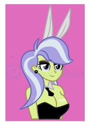 Size: 3752x5200 | Tagged: safe, artist:milkyboo898, upper crust, human, equestria girls, g4, bunny ears, bunny suit, clothes, costume, crystal empire, female, solo