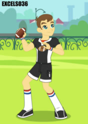 Size: 661x935 | Tagged: safe, artist:excelso36, part of a set, teddy t. touchdown, human, equestria girls, g4, american football, background human, canterlot high, clothes, male, solo, sports