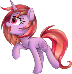 Size: 2024x2070 | Tagged: safe, artist:meotashie, oc, oc only, oc:dawnfire, pony, unicorn, female, high res, horn, open mouth, simple background, solo, transparent background, unicorn oc