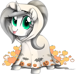 Size: 1904x1874 | Tagged: safe, artist:meotashie, oc, oc only, pony, unicorn, clothes, costume, female, halloween, holiday, horn, simple background, solo, transparent background, unicorn oc