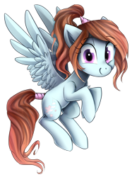 Size: 1420x1900 | Tagged: safe, artist:meotashie, oc, oc only, oc:pastel blades, pegasus, pony, female, pegasus oc, simple background, smiling, solo, transparent background