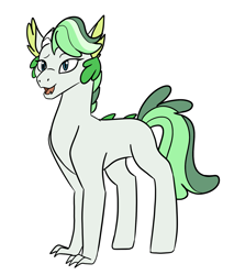 Size: 1491x1752 | Tagged: safe, artist:nightlight2005, oc, oc only, oc:jade dynasty, dracony, hybrid, female, interspecies offspring, offspring, open mouth, parent:rarity, parent:spike, parents:sparity, simple background, white background