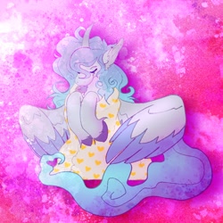 Size: 1000x1000 | Tagged: safe, artist:skeledoodles, oc, oc:prince plushy soft, alicorn, pony, alicorn oc, blanket, blanket burrito, cute, horn, not izzy, sleeping, soft, wings