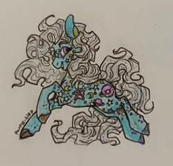 Size: 640x617 | Tagged: safe, artist:purple-blep, night glider (g1), pony, g1, flowing mane, marker drawing, solo, traditional art, twice as fancy ponies