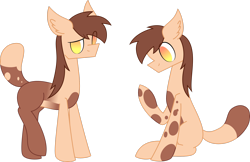 Size: 3042x1972 | Tagged: safe, artist:emc-blingds, oc, oc only, earth pony, pony, duo, ear fluff, earth pony oc, female, mare, simple background, transparent background