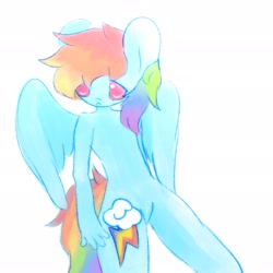 Size: 2048x2048 | Tagged: safe, artist:_snowpup, rainbow dash, pegasus, anthro, g4, :<, cute, high res, simple background, solo, white background, wings
