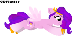Size: 284x151 | Tagged: safe, artist:thread8, pipp petals, pegasus, pony, g5, flying, geometry dash, pink coat, purple mane, simple background, solo, transparent background