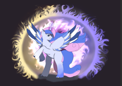 Size: 833x586 | Tagged: safe, artist:schumette14, oc, oc only, oc:eclipse, alicorn, pony, magic, next generation, offspring, parent:princess luna, power