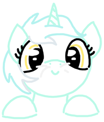 Size: 409x483 | Tagged: safe, artist:purblehoers, lyra heartstrings, pony, unicorn, g4, background pony, female, looking at you, mare, ms paint, simple background, smiling, solo, whiskers, white background