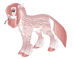 Size: 2900x2300 | Tagged: safe, artist:gigason, oc, oc:sugar apple, zony, high res, interspecies offspring, obtrusive watermark, offspring, parent:big macintosh, parent:zecora, parents:macora, simple background, solo, transparent background, watermark