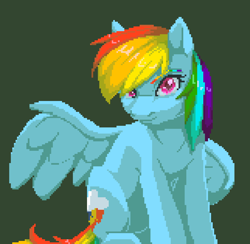 Size: 1060x1034 | Tagged: safe, artist:tigra0118, rainbow dash, pegasus, pony, g4, pixel art, simple background, solo