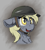 Size: 1772x1976 | Tagged: safe, artist:reddthebat, derpy hooves, pegasus, pony, redd's great war universe, g4, bust, chest fluff, cross-eyed, ear fluff, female, helmet, mare, solo, world war i