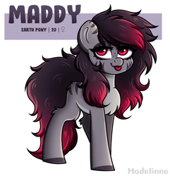 Size: 1956x2033 | Tagged: safe, artist:madelinne, oc, oc only, oc:madelinne, earth pony, pony, chest fluff, female, mare, simple background, solo, tongue out, white background