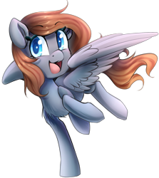 Size: 1355x1520 | Tagged: safe, artist:meotashie, oc, oc only, pegasus, pony, female, open mouth, pegasus oc, simple background, solo, transparent background