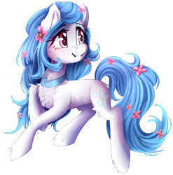 Size: 1720x1740 | Tagged: safe, artist:meotashie, oc, oc only, oc:daisy petal, earth pony, pony, chest fluff, earth pony oc, simple background, solo, transparent background