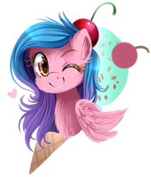 Size: 1150x1350 | Tagged: safe, artist:meotashie, oc, oc only, pegasus, pony, one eye closed, pegasus oc, simple background, smiling, solo, transparent background, wink