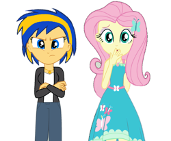 Size: 1280x1057 | Tagged: safe, artist:mlpfan3991, artist:yaya54320bases, fluttershy, oc, oc:flare spark, human, equestria girls, g4, angry, base used, crossed arms, duo, duo female, equestria girls-ified, female, simple background, transparent background