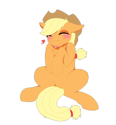 Size: 9000x9700 | Tagged: safe, artist:ginnythequeen, part of a set, applejack, earth pony, pony, g4, blushing, cute, eyes closed, hat, jackabetes, simple background, solo, sticker, tail, tongue out, transparent background