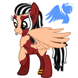 Size: 1600x1600 | Tagged: safe, artist:shiveringcanvas, oc, oc:scrappy rug, pegasus, pony, fanfic art, pegasus oc, raised hoof, simple background, spotted, spread wings, transparent background, vector, wings