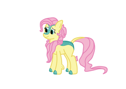 Size: 3496x2480 | Tagged: safe, artist:freestadiumtix, fluttershy, kirin, g4, cute, female, high res, kirin fluttershy, kirin-ified, leonine tail, neck fluff, shyabetes, simple background, smiling, solo, species swap, tail, white background