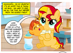 Size: 4066x2940 | Tagged: safe, artist:melisareb nsfw edit, edit, edited screencap, editor:wild stallions, screencap, sunburst, sunset shimmer, pony, unicorn, comic:the first incestuous foal of sunset shimmer, g4, baby, baby bottle, baby pony, base used, brother and sister, carrying, childhood, childhood innocence, colt, colt sunburst, cute, duo, explicit source, female, filly, filly sunset shimmer, foal, headcanon, hnnng, implied breastfeeding, implied incest, implied sex, implied stellar flare, inkscape, kitchen, male, preview, shimmerbetes, siblings, simple background, sunbetes, sunny siblings, transparent background, vector, weapons-grade cute, young, younger