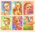 Size: 2048x1878 | Tagged: safe, artist:千雲九枭, applejack, bird, chicken, earth pony, pig, pony, applebuck season, applejack's "day" off, bridle gossip, g4, my little pony: friendship is magic, season 1, season 4, season 6, simple ways, alternate hairstyle, apple, applejack is best facemaker, applejewel, bipedal, bowl, bust, chest fluff, chicken dance, chickenjack, clothes, colored, cowboy hat, derp, faic, female, floppy ears, food, freckles, hat, heart, mare, messy hair, scared, scene interpretation, silly, silly pony, stetson, surprised, tired, who's a silly pony, yawn