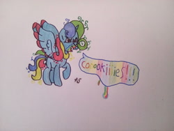 Size: 1600x1200 | Tagged: safe, artist:puzzlshield2, oc, oc:puzzle shield, alicorn, pony, 28 pranks later, g4, alicorn oc, cookie zombie, horn, solo, traditional art, wings