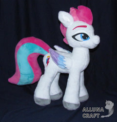 Size: 1024x1068 | Tagged: safe, artist:allunacraft, zipp storm, pegasus, pony, g5, colored wings, irl, multicolored wings, photo, plushie, solo, wings