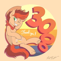 Size: 3500x3500 | Tagged: safe, artist:kaylerustone, oc, oc only, oc:kayle rustone, pegasus, pony, bandana, hat, high res, looking at you, male, smiling, spread hooves, stallion