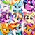 Size: 5000x5000 | Tagged: safe, artist:liaaqila, applejack, fluttershy, pipp petals, princess celestia, rainbow dash, sunny starscout, twilight sparkle, oc, oc:qilala, alicorn, earth pony, pegasus, pony, unicorn, g4, g5, :3, absurd resolution, cute, face your art, female, looking at you, mare, open mouth, open smile, smiling, traditional art