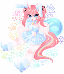 Size: 8684x9999 | Tagged: safe, artist:franshushu, oc, oc:nekonin, alicorn, anthro, bell, bell collar, boots, bunny ears, clothes, collar, commission, crossdressing, cute, dress, full body, male, maplestory, maplestory 2, paw gloves, shoes, simple background, solo, white background