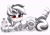 Size: 1199x834 | Tagged: safe, artist:pabbley, oc, oc only, oc:blackjack, cyborg, pony, unicorn, fallout equestria, fallout equestria: project horizons, amputee, broken horn, cybernetic legs, female, frown, grayscale, horn, looking at you, mare, modular, monochrome, partial color, prosthetic leg, prosthetic limb, prosthetics, red eyes, simple background, solo, white background