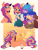 Size: 1500x2000 | Tagged: safe, artist:yuyusunshine, izzy moonbow, sunny starscout, alicorn, earth pony, pony, unicorn, anthro, g5, my little pony: a new generation, artificial horn, artificial wings, augmented, clothes, female, horn, implied lesbian, implied shipping, lying down, magic, magic horn, magic wings, mare, prone, race swap, sunnycorn, wings