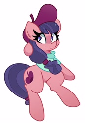 Size: 2600x3760 | Tagged: safe, artist:kindakismet, raspberry beret, earth pony, pony, g4, beret, clothes, female, hat, high res, mare, simple background, solo, sweater, white background