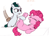 Size: 534x387 | Tagged: safe, artist:rusticanon, cloudy quartz, pinkie pie, earth pony, pony, g4, abuse, angry, balloonbutt, brush, butt, crying, diaper position, duo, eyes closed, female, go to sleep svengallop, hairbrush, low quality, lying down, mare, mother and child, mother and daughter, on back, pinkiebuse, plot, punishment, screaming, simple background, spanking, tears of pain, text, traditional art, white background