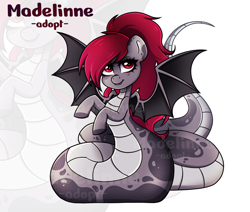 Size: 3108x2636 | Tagged: safe, artist:madelinne, oc, oc only, lamia, original species, pony, adoptable, adoptable open, female, high res, mare, pony dragon, simple background, solo, white background, zoom layer