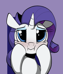 Size: 1848x2167 | Tagged: safe, artist:luxsimx, rarity, pony, unicorn, g4, blushing, cute, female, hoof on cheek, looking at you, raribetes, rarity day, solo