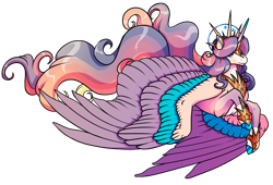 Size: 3378x2297 | Tagged: safe, artist:oneiria-fylakas, oc, oc only, oc:velvet starlight, alicorn, pony, alicorn oc, colored wings, female, high res, horn, mare, multicolored wings, simple background, solo, transparent background, wings