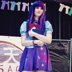 Size: 1057x1057 | Tagged: safe, artist:jadechancosplay, twilight sparkle, human, equestria girls, g4, book, clothes, cosplay, costume, irl, irl human, photo