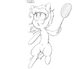Size: 850x786 | Tagged: safe, artist:cherro, oc, oc only, pony, badminton, female, simple background, white background