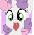 Size: 5136x5208 | Tagged: safe, alternate version, artist:milkyboo898, sweetie belle, oc, oc:milkyboo, pony, g4, oral invitation, sweetiepred, tongue out, vore