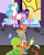 Size: 1105x1382 | Tagged: safe, artist:grob-ert, discord, princess celestia, smooze, twilight sparkle, alicorn, draconequus, goo, pony, g4, make new friends but keep discord, clothes, comic, crown, dress, engrish, gala, gala dress, icarly, jewelry, meme, pun, regalia, twilight sparkle (alicorn), whatcha got there?