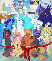 Size: 3000x3500 | Tagged: safe, artist:jeshh, oc, oc only, alicorn, bat pony, earth pony, hippogriff, pegasus, pony, alicorn oc, bat pony oc, canterlot avenue, earth pony oc, high res, hippogriff oc, horn, pegasus oc, wings