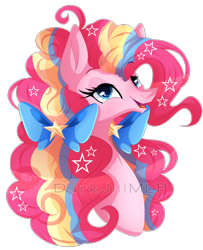 Size: 3670x4523 | Tagged: safe, artist:darkjillmlp123, pinkie pie, earth pony, pony, g4, absurd resolution, bust, portrait, rainbow power, simple background, solo, transparent background